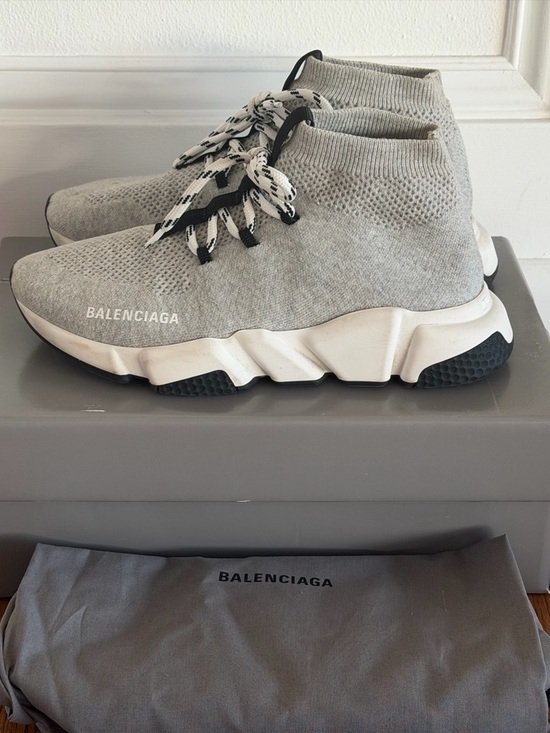 Balenciaga Shoes - Balenciaga Speed Lace Grey Knit Sock Sneakers, size 38